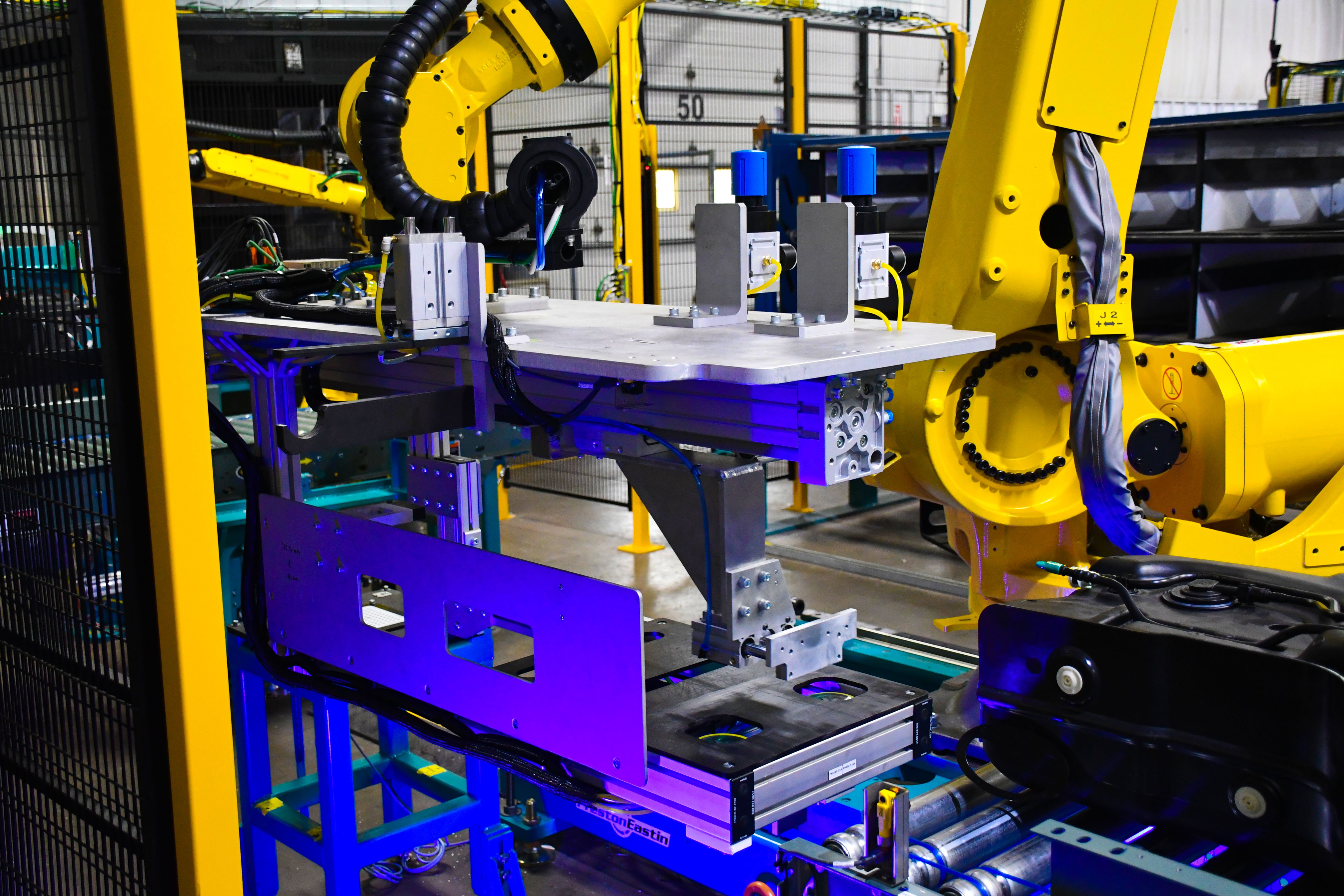 Rrobotic assembly cell on a manufacturing line at Integrion Automation in Wauseon, Ohio
