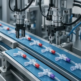 medical device assembly of iv connectors with automation-1